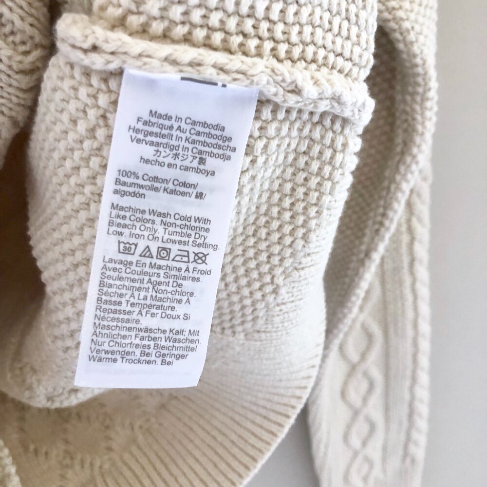 J. Crew Cream Cable Knit Crewneck Sweater - Picture 7 of 7